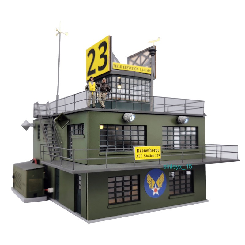 1:72 US Military Fighter Bomber Airport Control Tower Finished Model Diorama