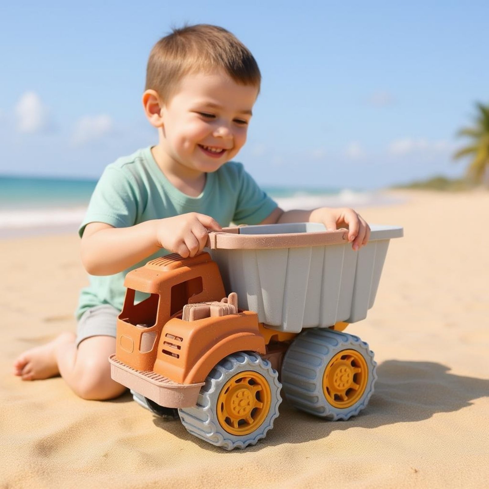 Wheat Straw Dump Truck Environmentally Conscious Play Vehicle Sturdy