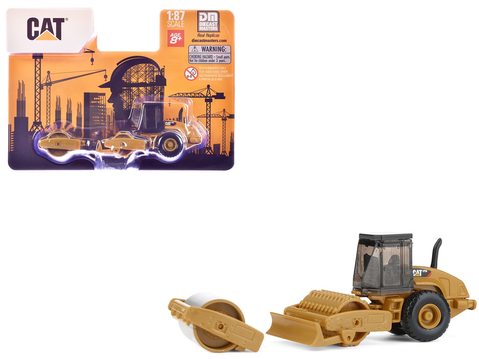 CAT Caterpillar CS56 Roller with Interchangeable Front Attachment Yellow 1/87 HO