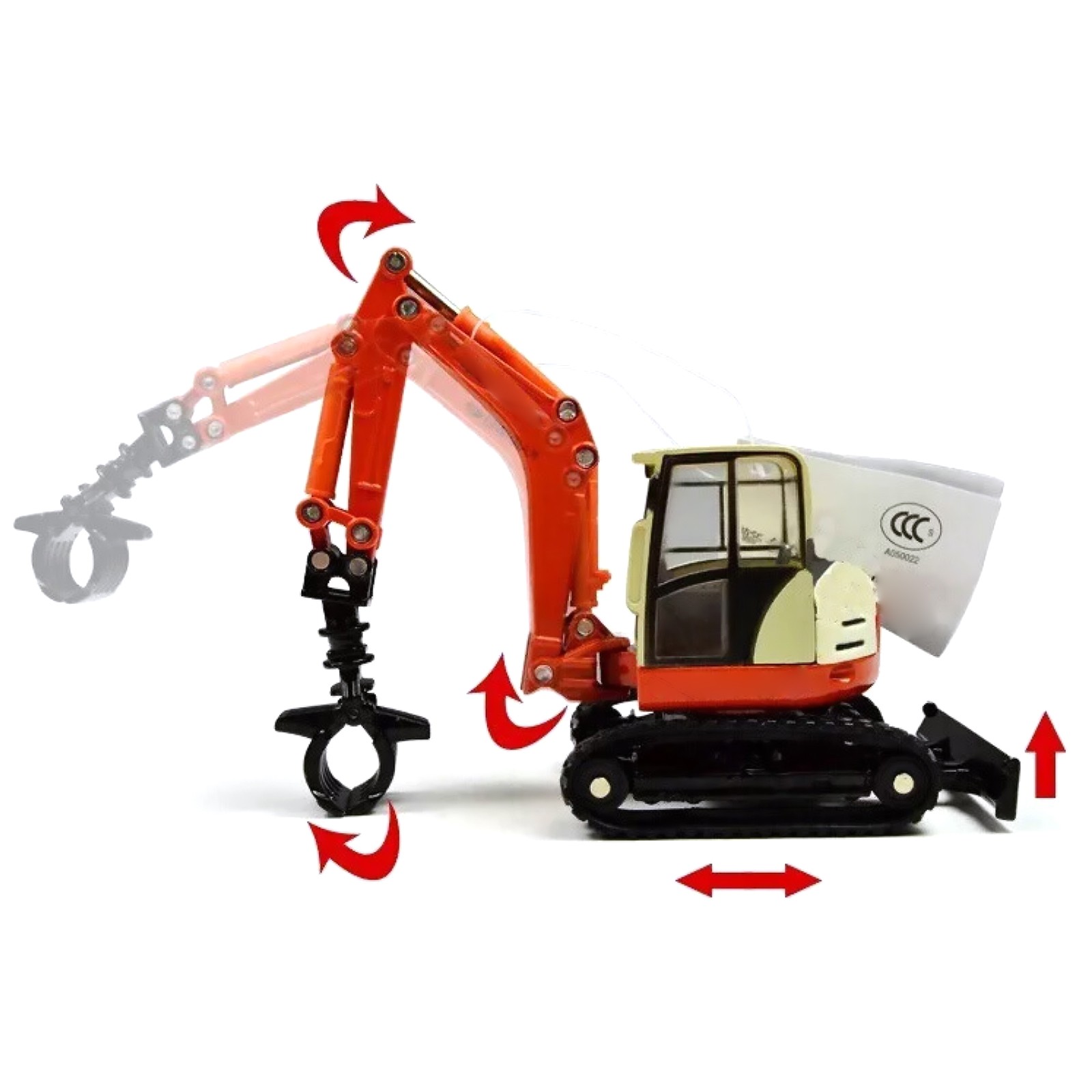 17cm Alloy 1/50 Tracked Wood Grabbers Heavy Construction Vehicle Model Toy Gifts