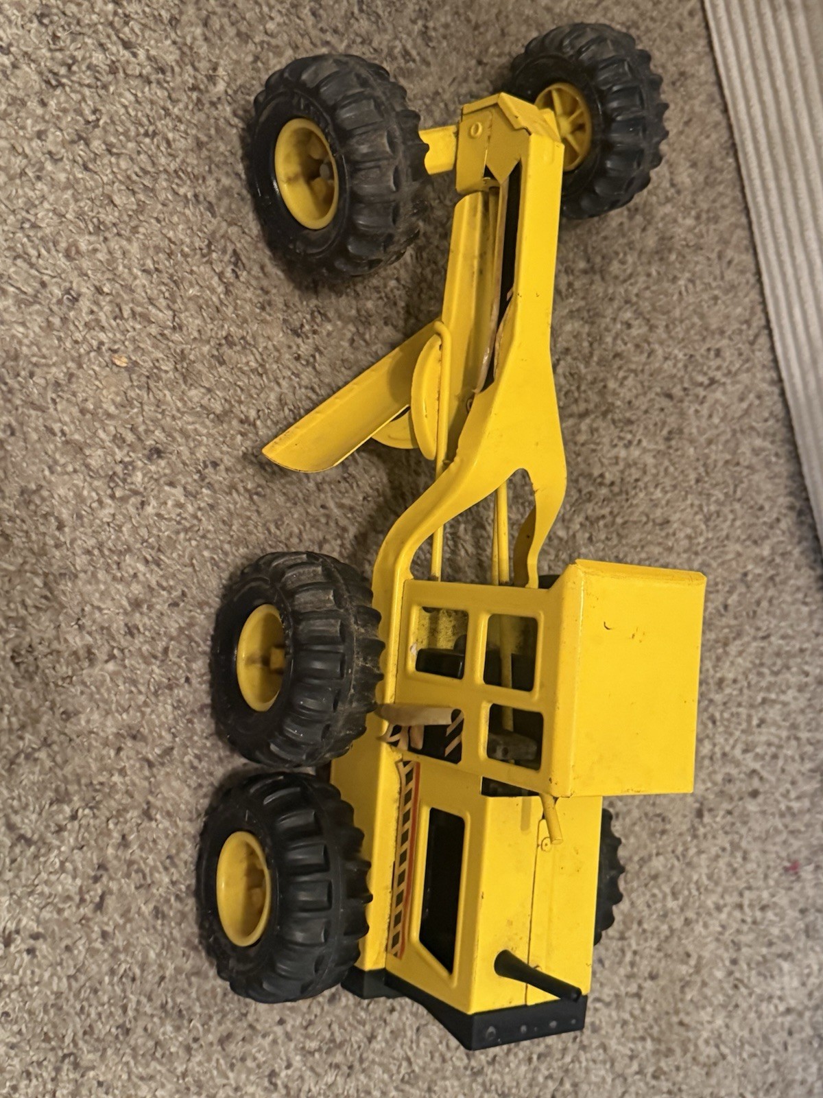 Vtg Early Tonka USA Pressed Steel Toy Road Grader Yellow MR-970 1960s-70s Used