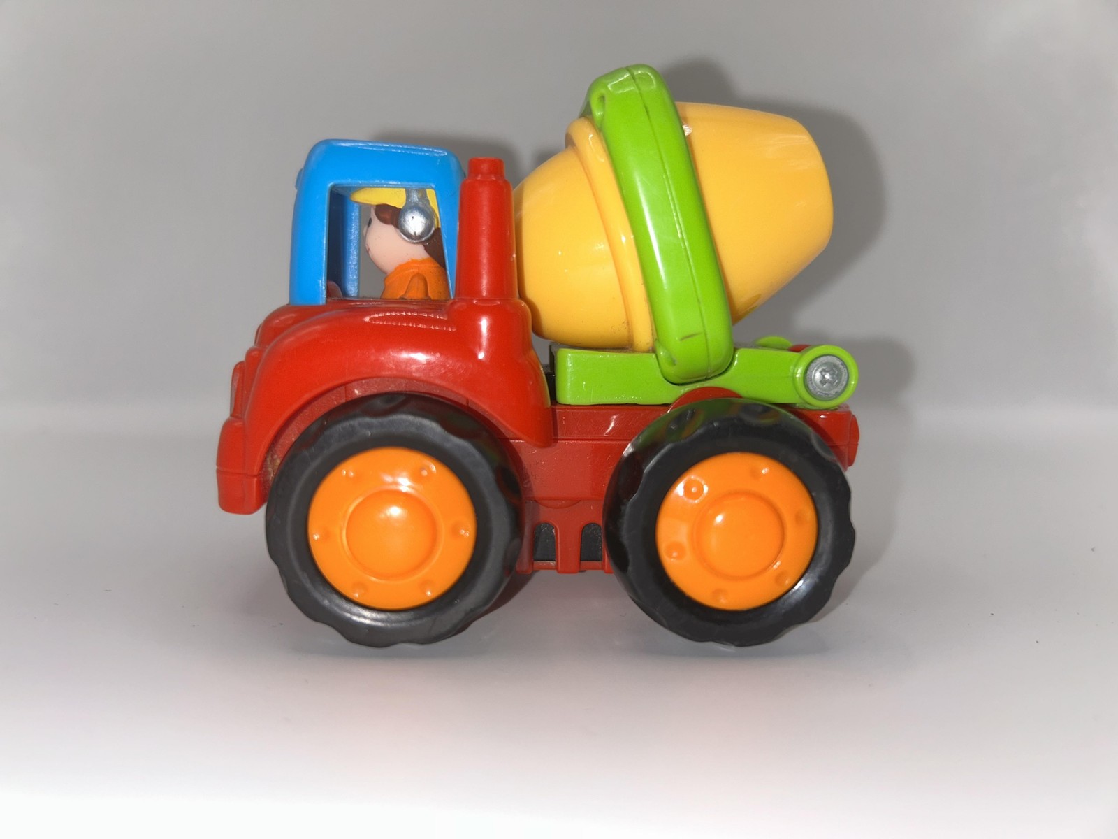 Red Cement Mixer Truck Toy Small Plastic Construction Vehicle Multi-Color Kids