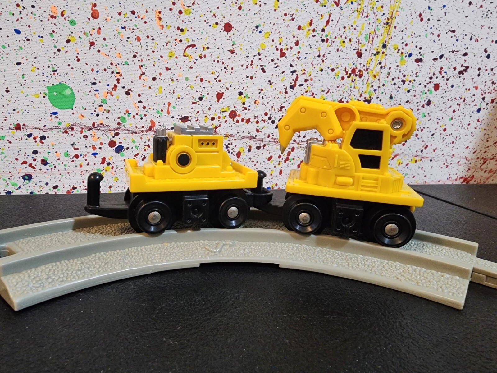 Mattel Toy Loader And Cart Fisher Price Plastic Backhoe Construction 2004 Train