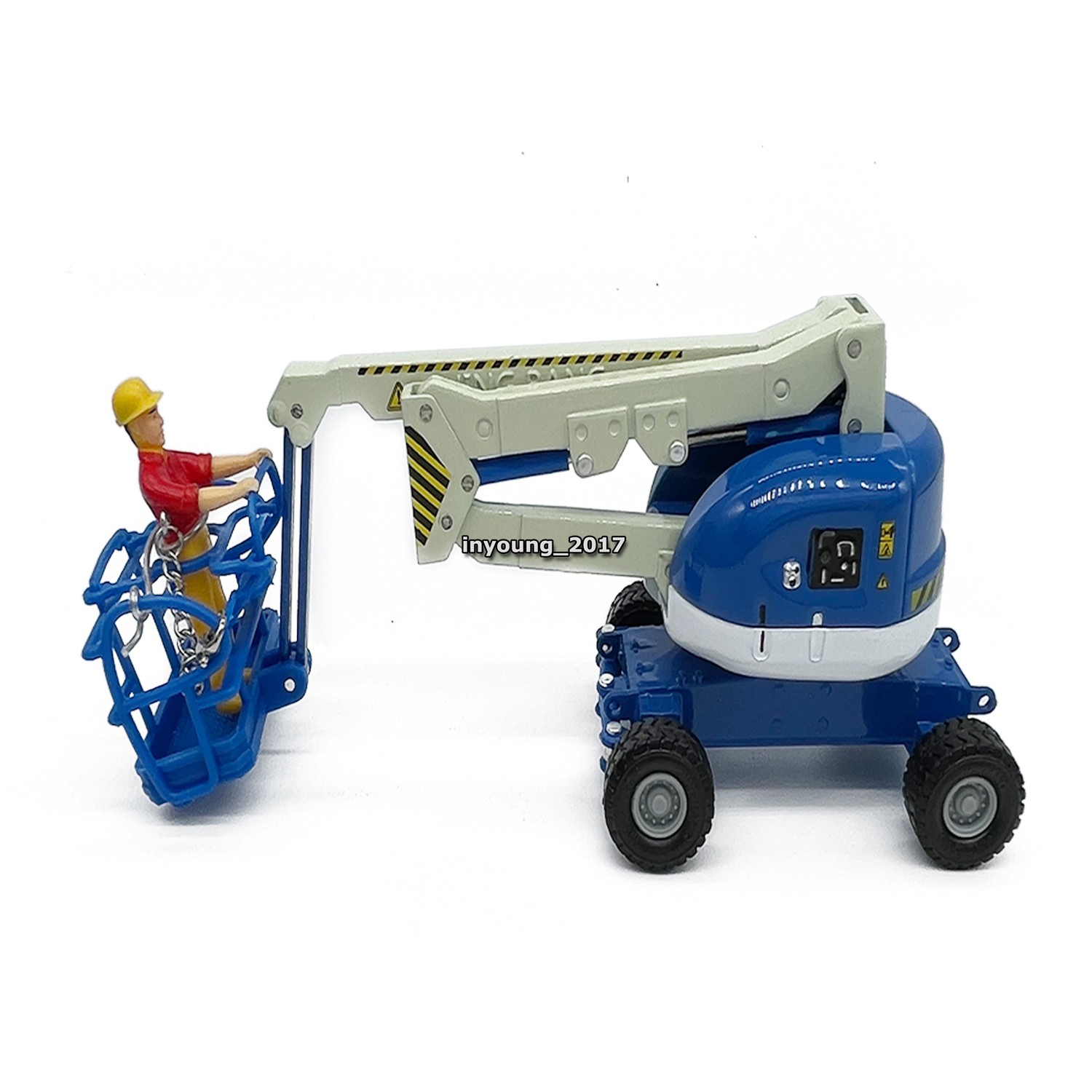 Aerial Work Platform Truck Toy Construction Vehicle Model Diecast Boys Toys Blue