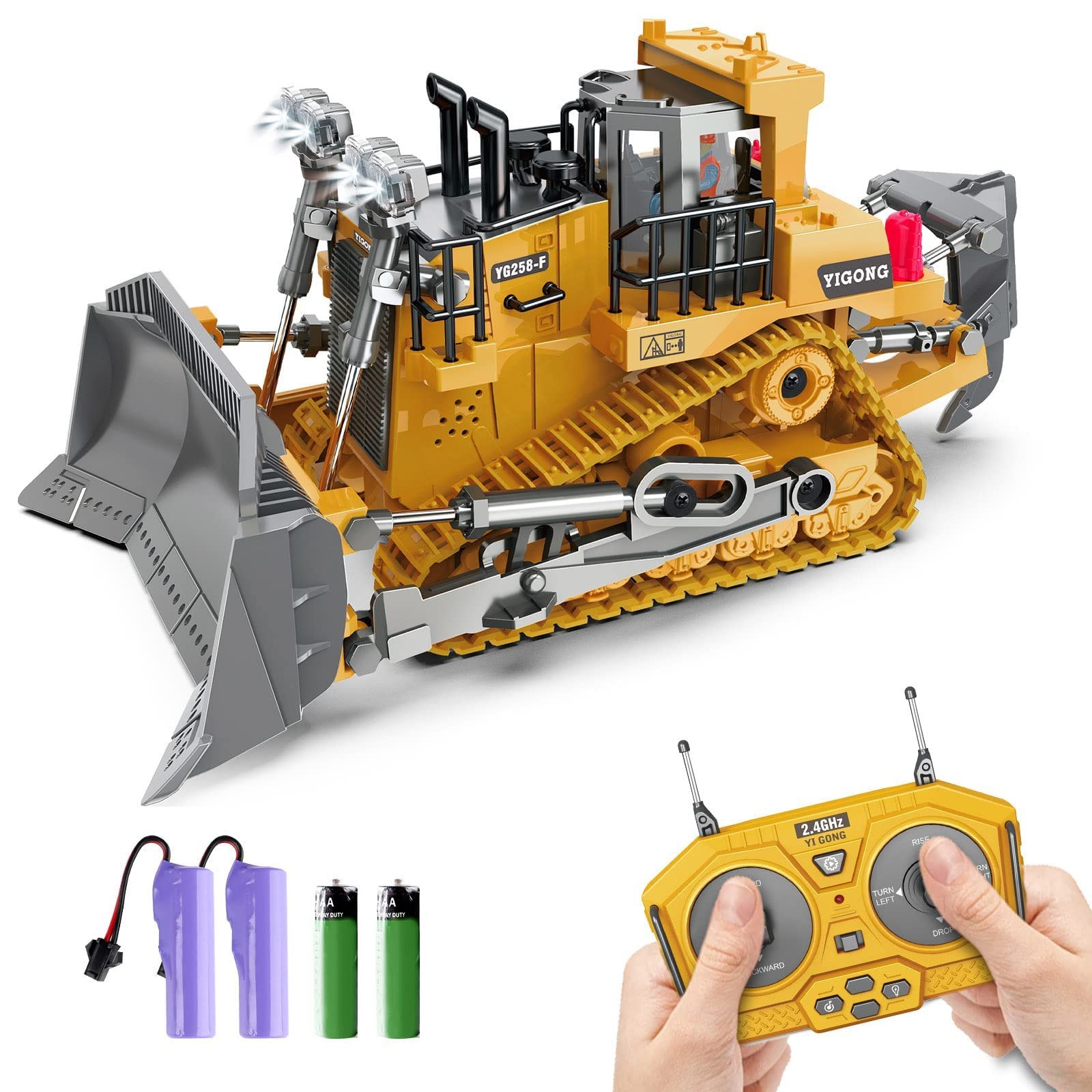 Dwi Dowellin Rc Bulldozer Toys for Boys,Construction Remote Control Bulldozer…