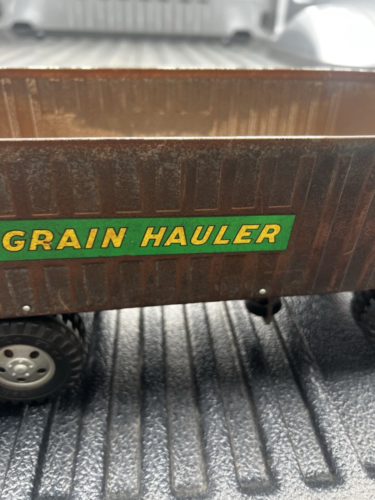 Vintage 1955 Tonka pressed steel Grain Hauler 550-5 catalog play wear & patina
