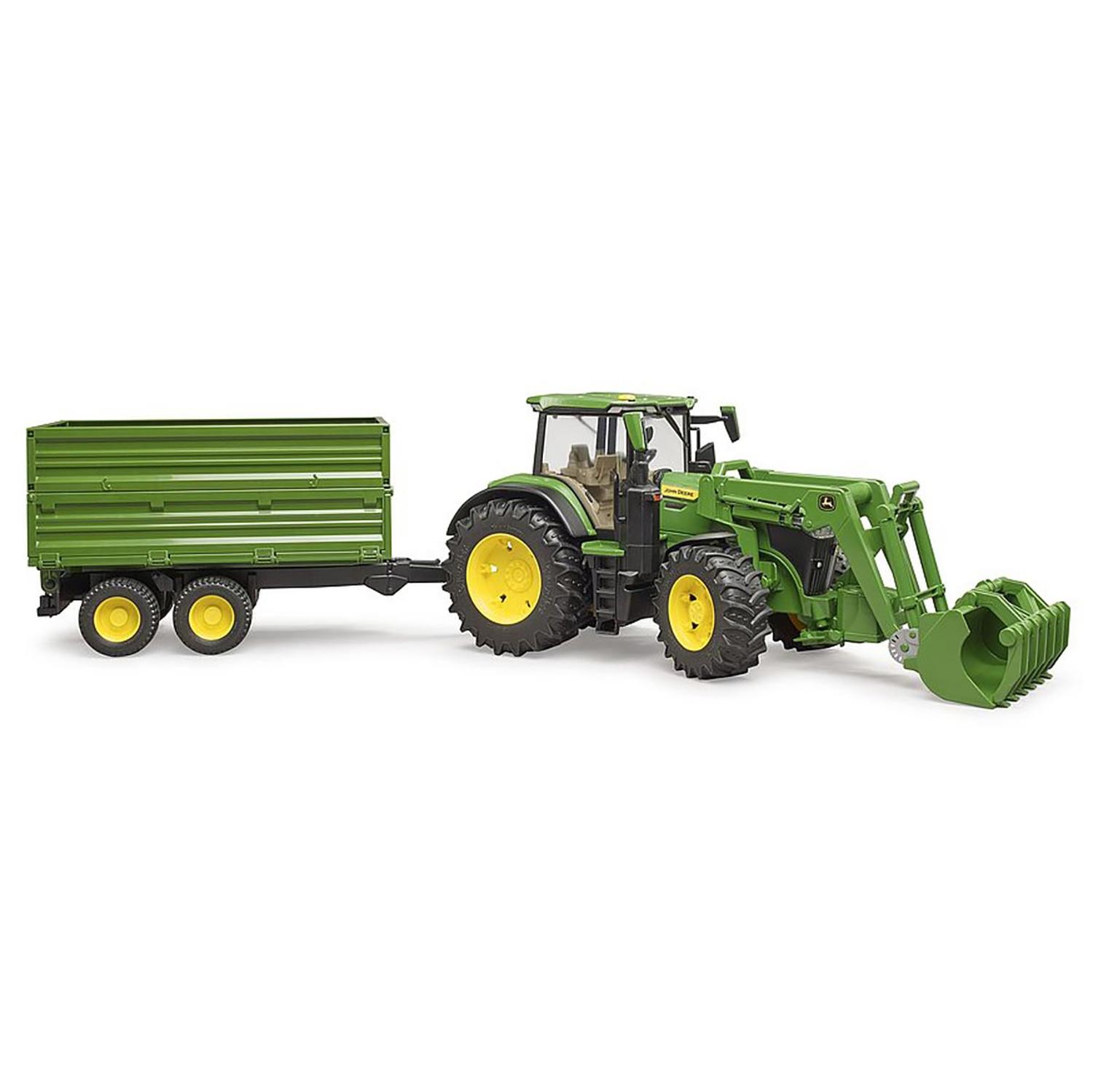 1/16 John Deere 7R 350 Tractor with Front Loader and Trailer by Bruder 09828