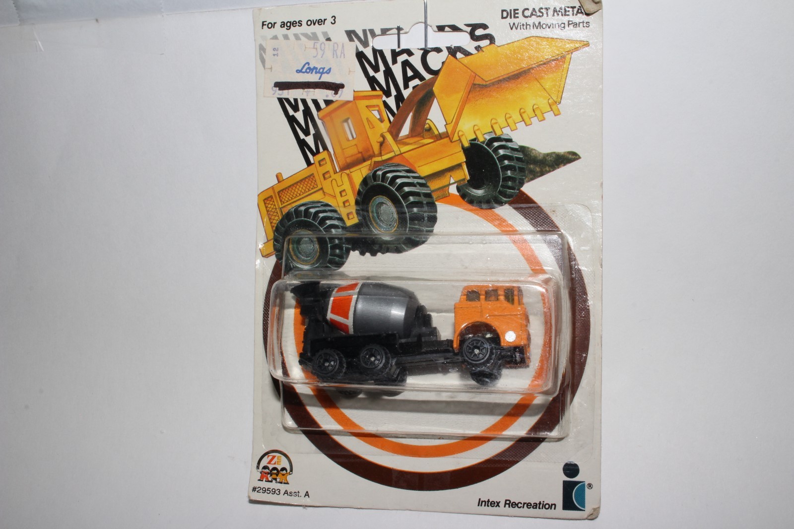 Zee Toys Mini Macks Cement Mixer Concrete Truck, 1:64, NIB