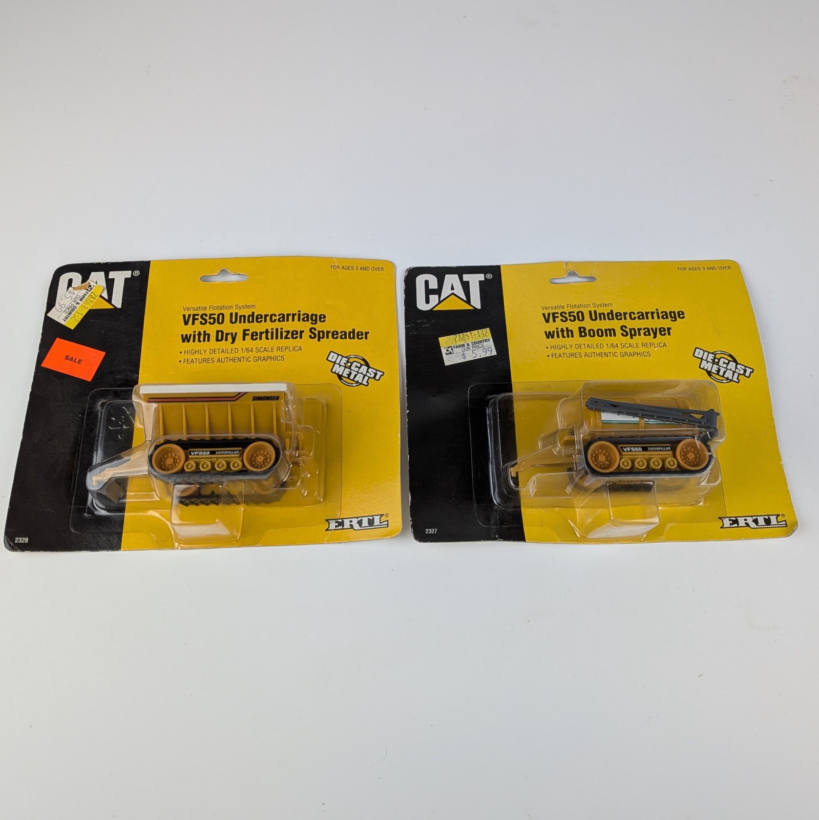 ERTL CAT VFS50 Undercarriage with Spreader and with Sprayer – New on Worn Cards