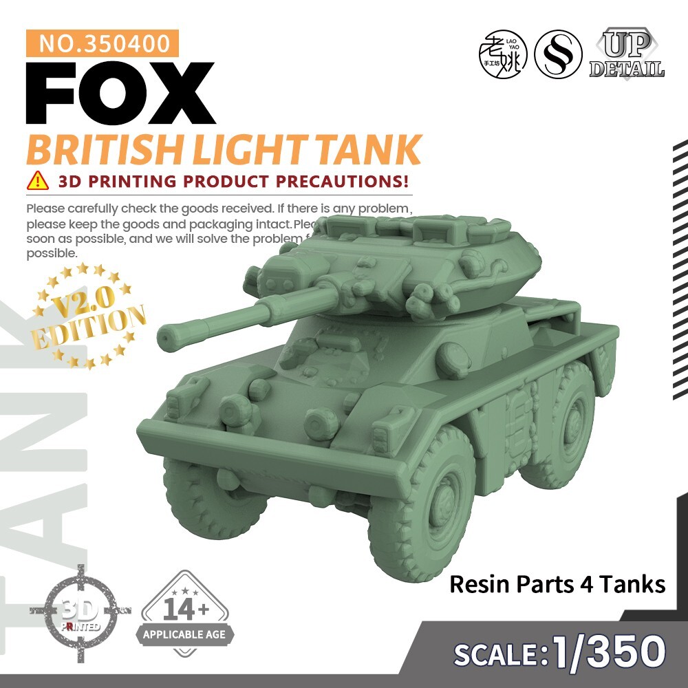 SSMODEL V2.0 1/350 Military Model Kit British FOX Light Tank GAMES