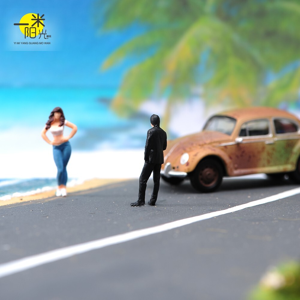 VM 1:64 Gentleman & Beauty Girl 2pc Set Doll Resin Miniature Figures Toys Scene
