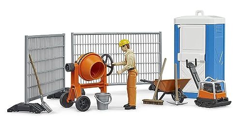 Bruder Bworld Construction Set Vibratory Plate Mortar Mixer Worker Accessories