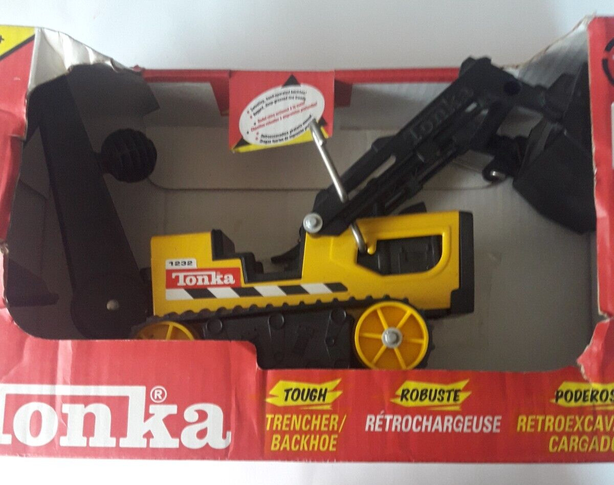 Tonka Tough Trencher/Backhoe, NEW in Original Box, Vintage, Steel, 1232,