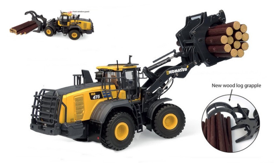 Komatsu Wa475 / 10 Tool Linkage With Log Grapple Shovel Shovel 1:50 Model
