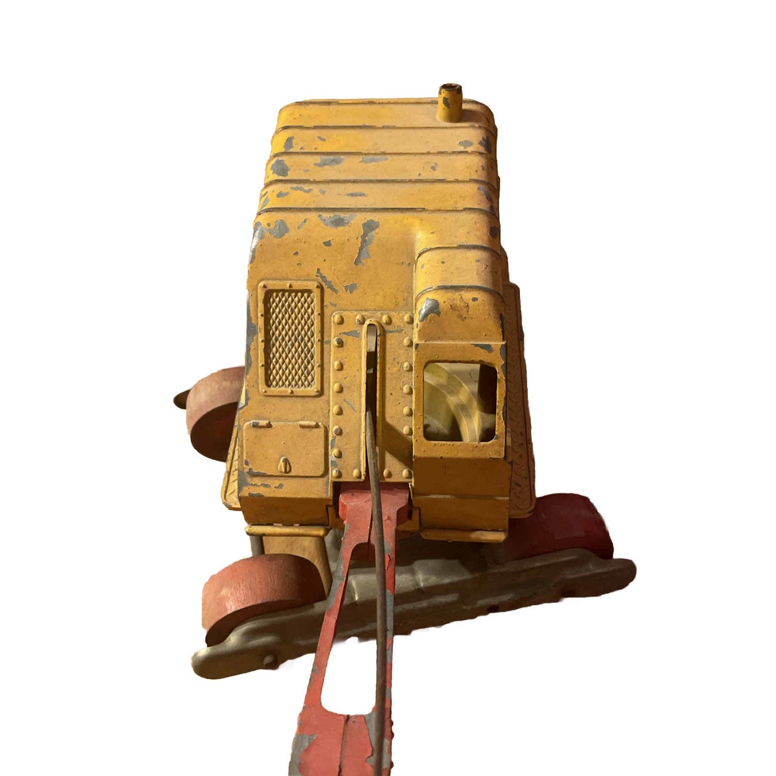 Antique Metal Hubley Toy Excavator Yellow & Red