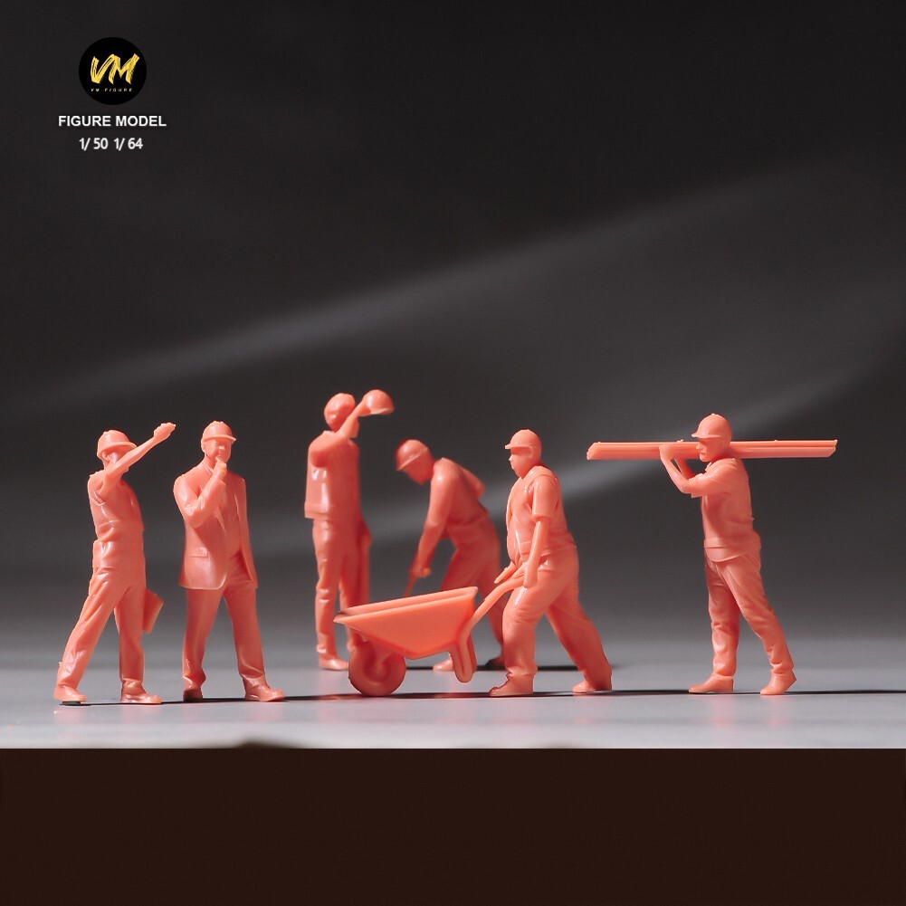 Unpaint 1:50 Construction Workers Doll set Resin Miniature Figure Scene Toys