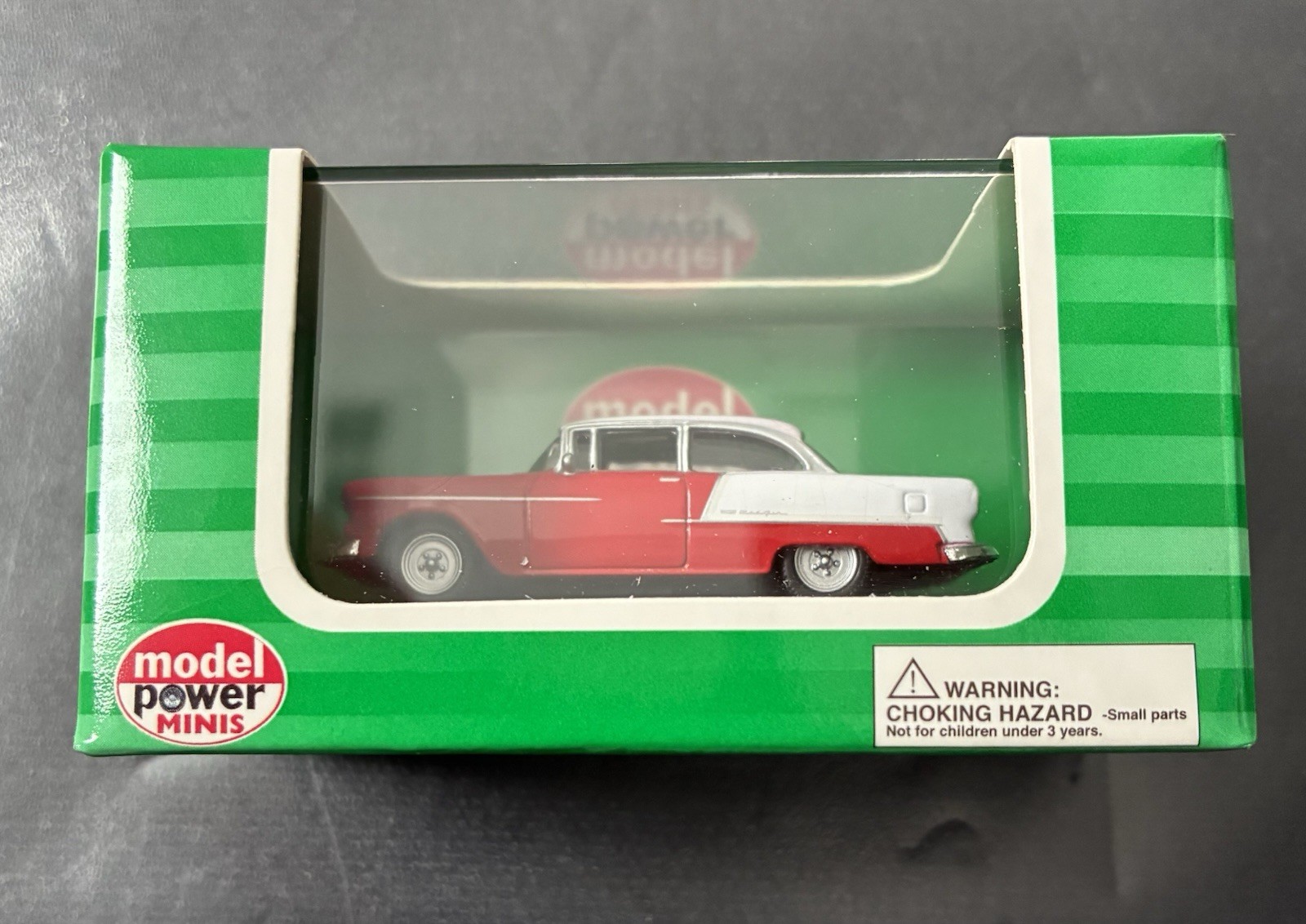 1955 Chevy Bel Air 1:87 Scale Model Power Minis Model 19238 (Red) NIB