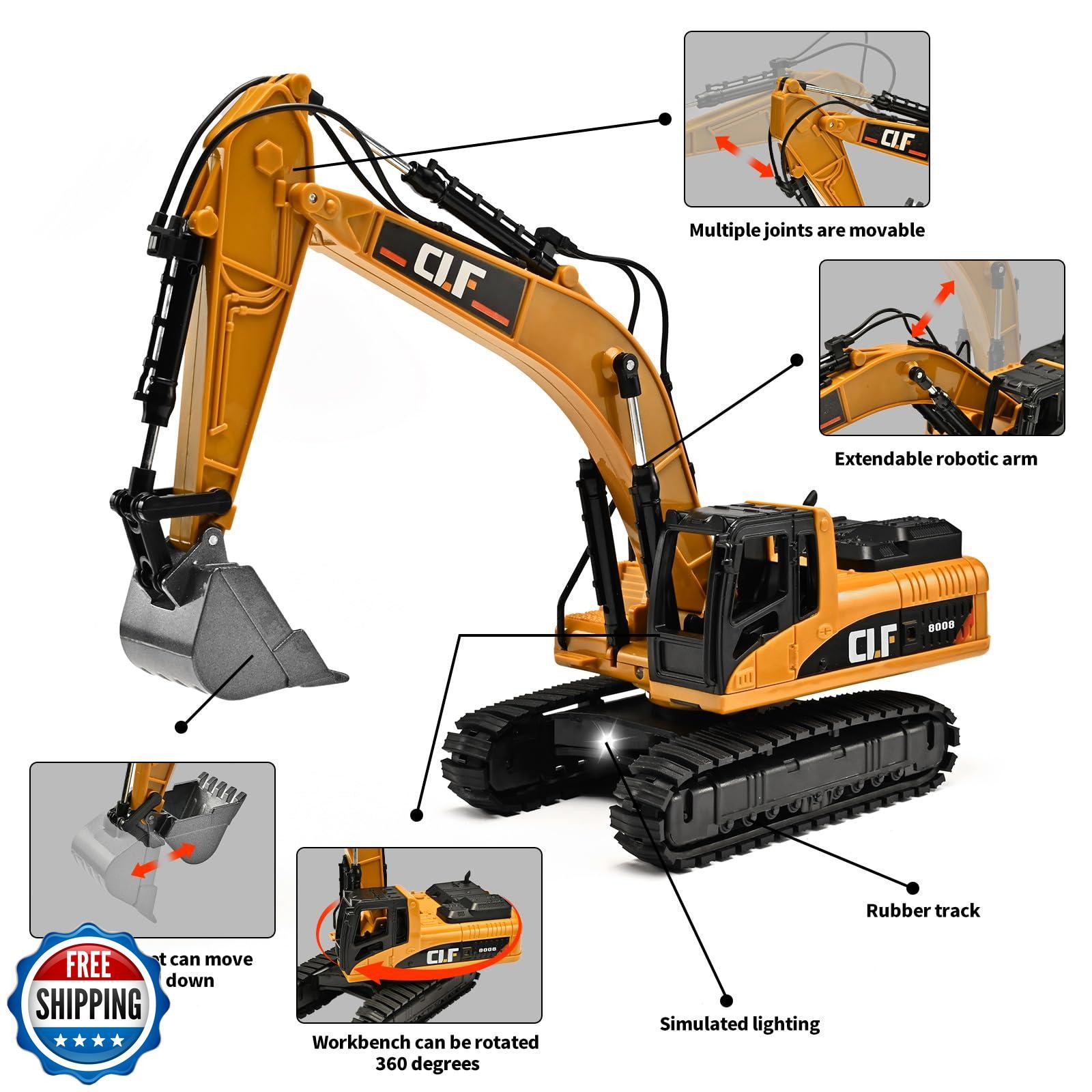 NOVAFUSION Excavator Toys for Boys 3-5 Year Old,Crawler Excavator