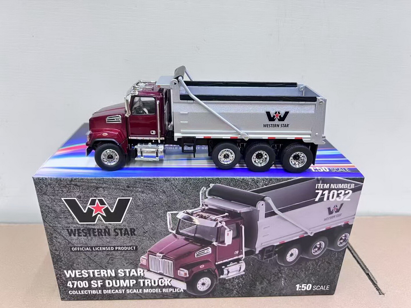 DM 1/50 Scale WESTERN STAR 4700 SF DUMP TRUCK Diecast Model Toy Gift 71032