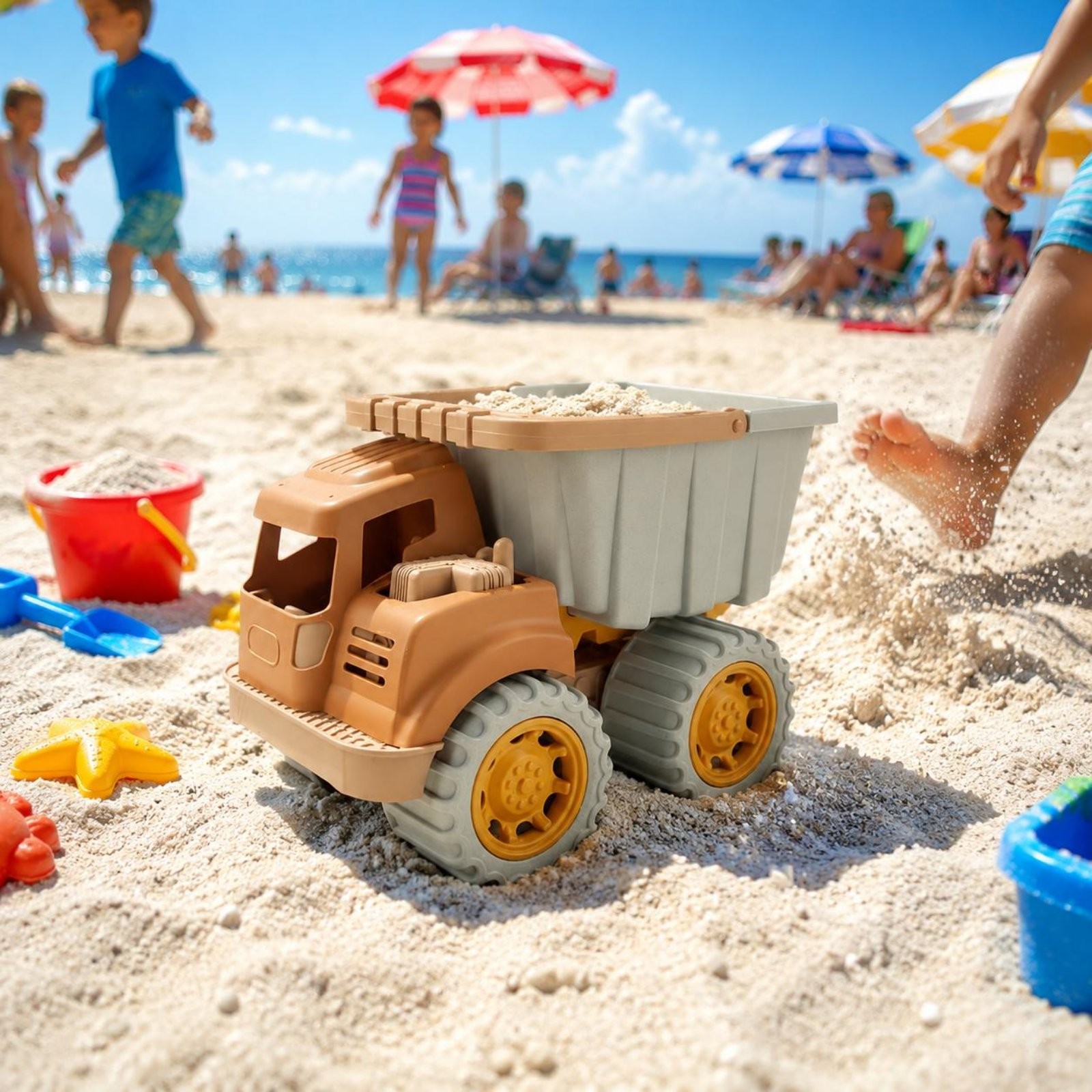 Wheat Straw Dump Truck Environmentally Conscious Play Vehicle Sturdy