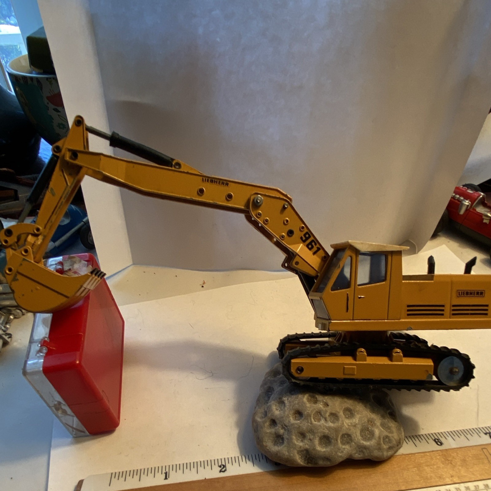 Gescha Liebherr Diecast Excavator 1:50 Yellow Black Made in W-Germany