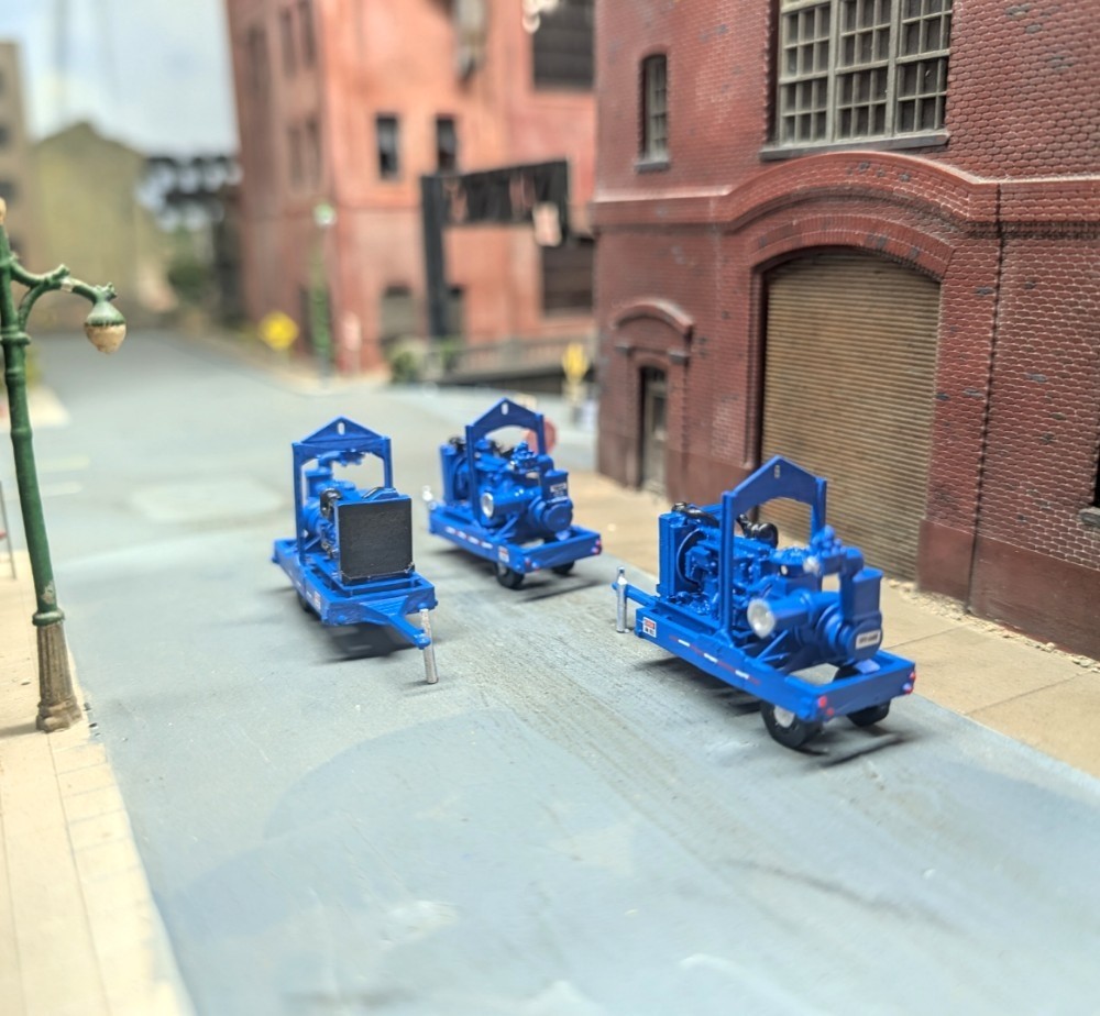 Custom Built 1/87 HO Scale 3D Printed Thompson Trailer Mounted Water Jet Pumps