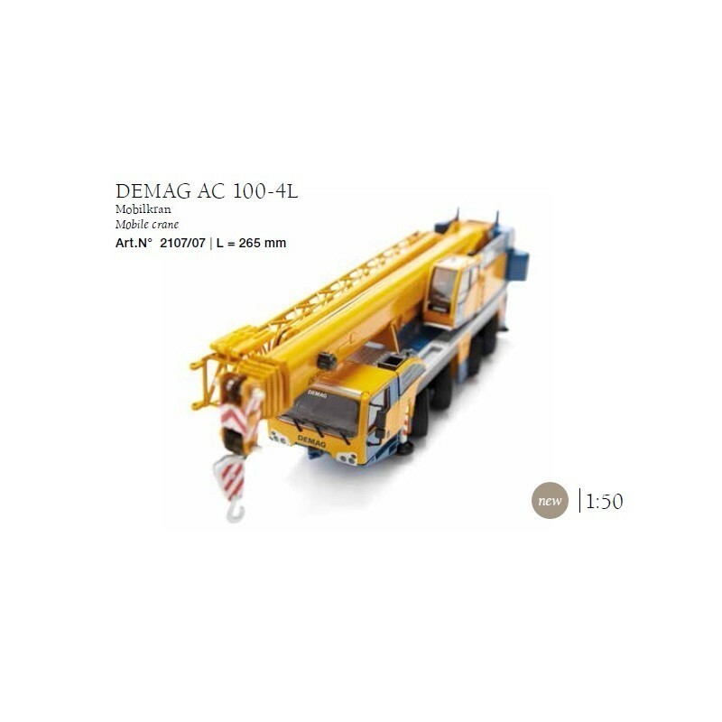 Conrad 2107-07 Terex-Demag AC100-4L Telescopic Mobile Crane Die-cast 1/50 MIB