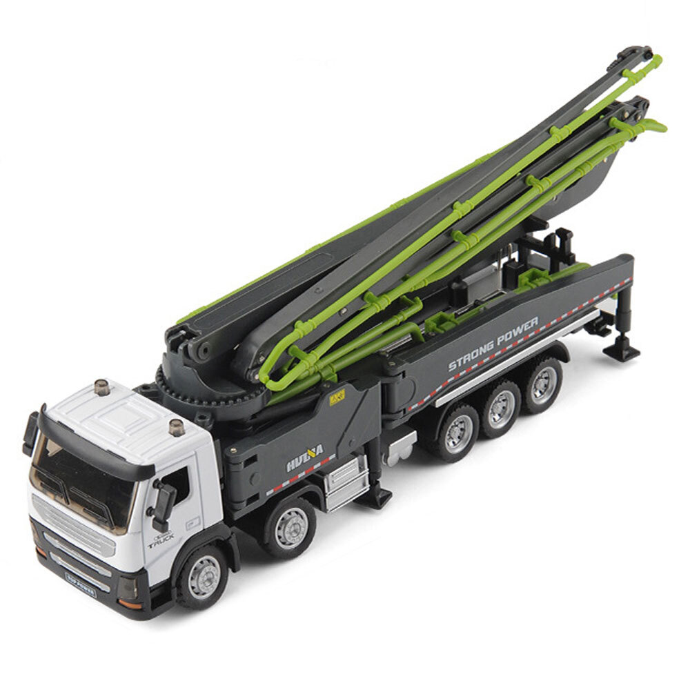 1/50 Concrete Pump Truck Construction Vehicle Model Car Diecast Kids Toys Gray