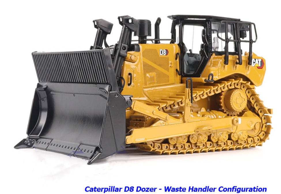 1:50 DM D8 Dozer Waste Handler Configuration Construction Machine Diecast Model