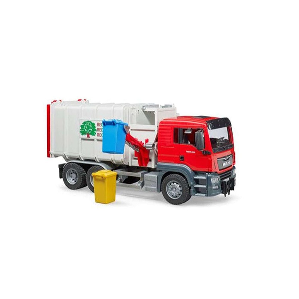 Bruder Toys MAN TGS Side-Loading Durable Garbage Truck, Multicolor, For Ages 4+