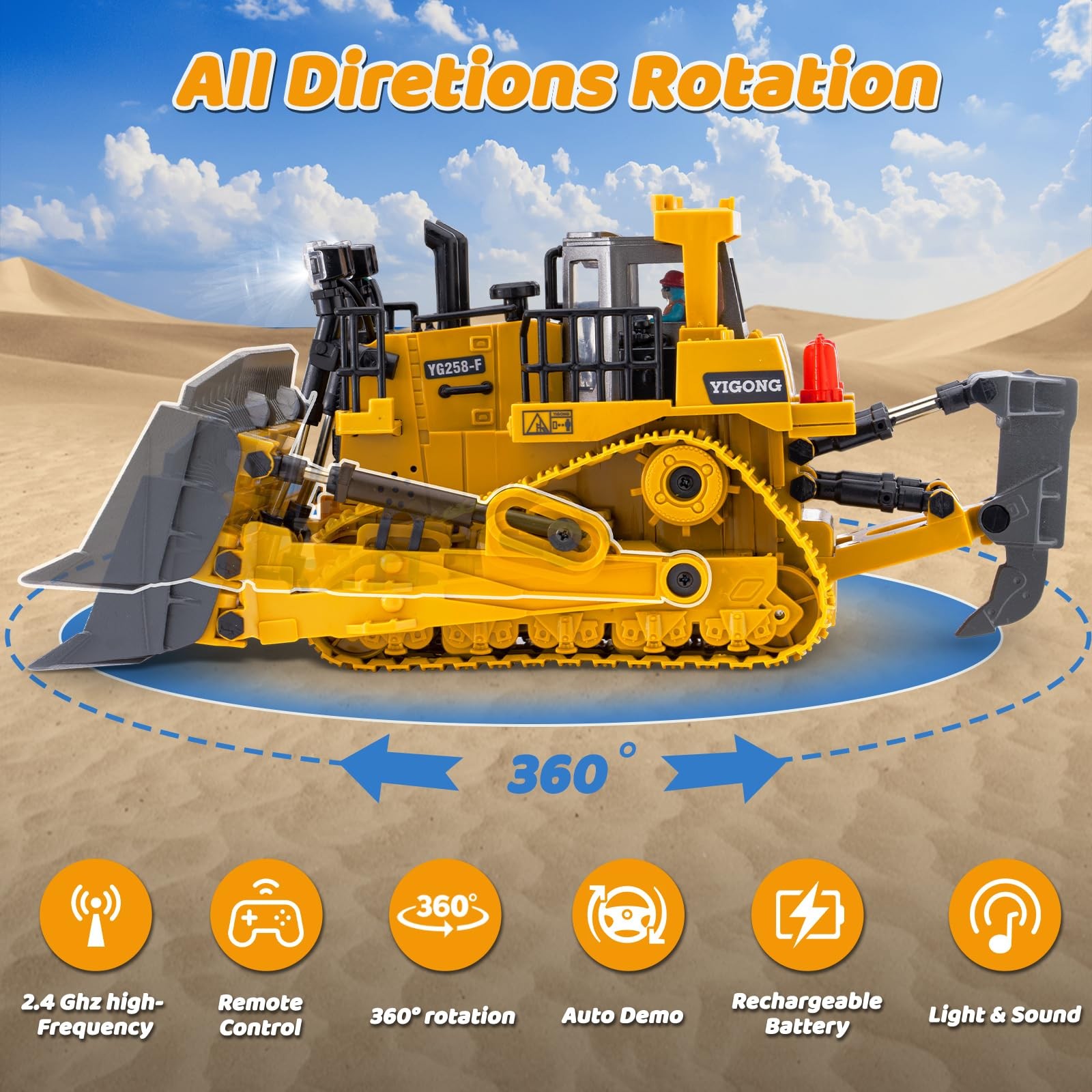 Bulldozer Với Pala De Metal Y Luces Para Ninos Mayores De Seis Anos Lujo