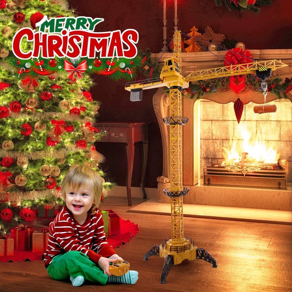 Tower Slewing Crane Truck Model Toy Construction Equipment Christmas Gift Kids