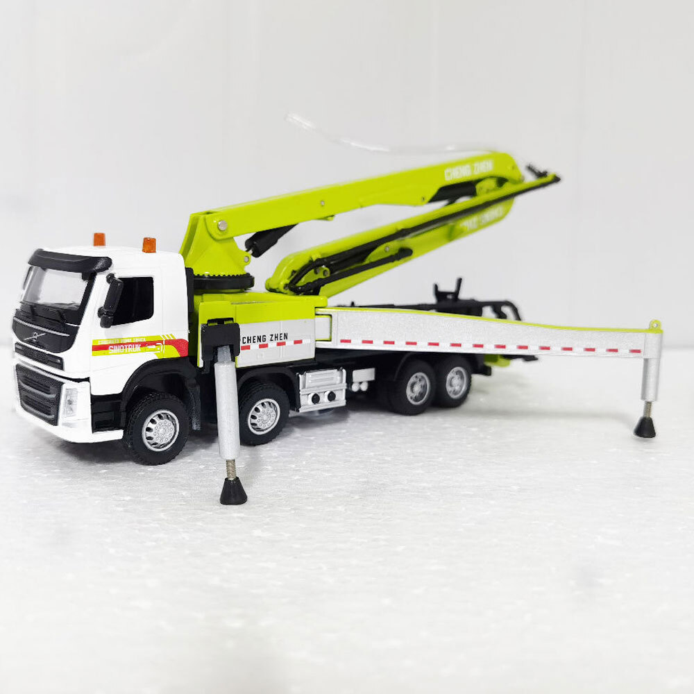 1:50 Concrete Pump Truck Construction Vehicle Model Metal Diecast Toy Car Green