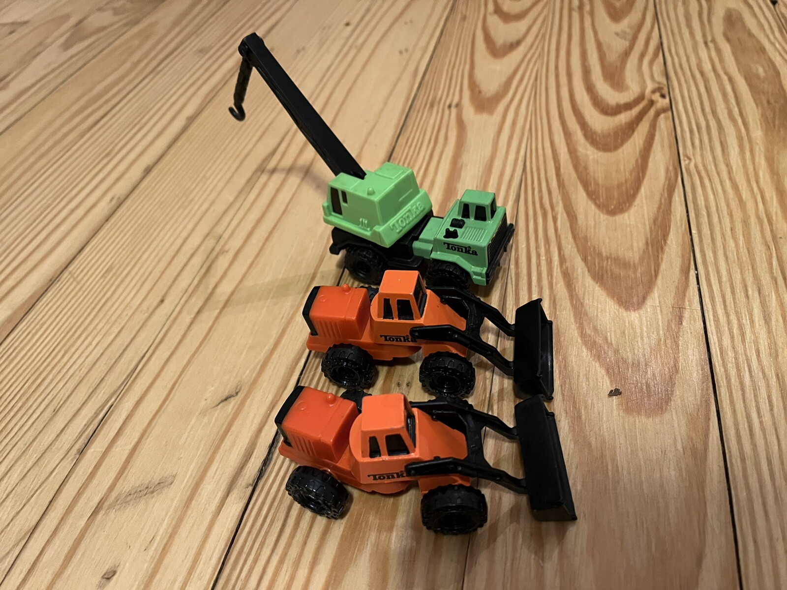 Vintage Tonka Bulldozer Tractor crane Work Trucks 1992 1994 lot of 3