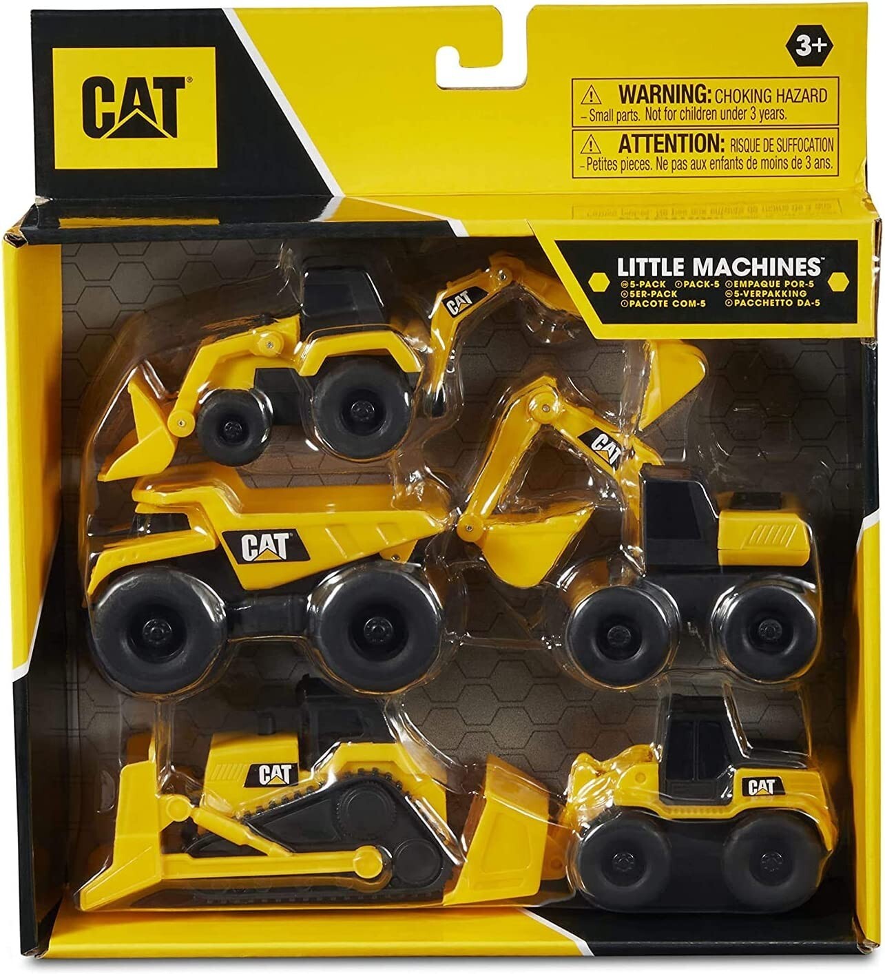 5 Caterpillar Equipment Construction Playset Excavator Bulldozer Backhoe Dump Tr