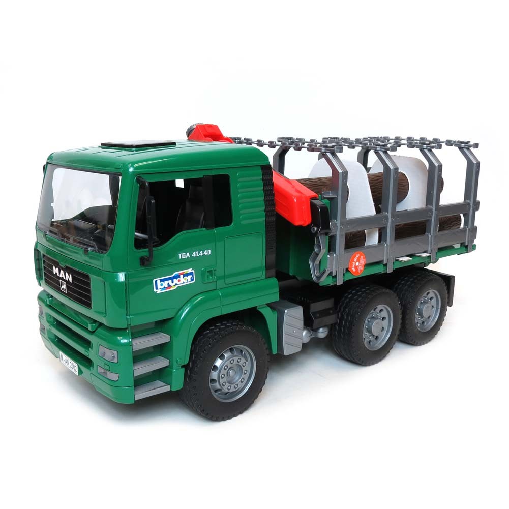 1/16 MAN TG 410A Logging Truck with Crane and 3 Logs By Bruder 2769