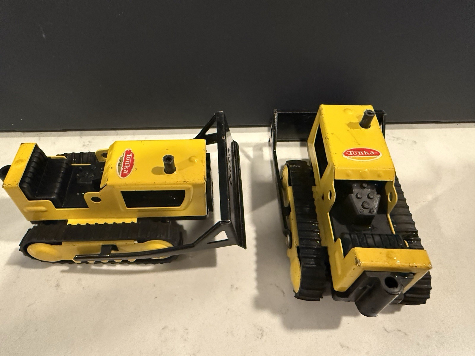 Vintage Tonka Bulldozer Lot 2 Crawler Tractor Dozer Yellow 1970s 1980s