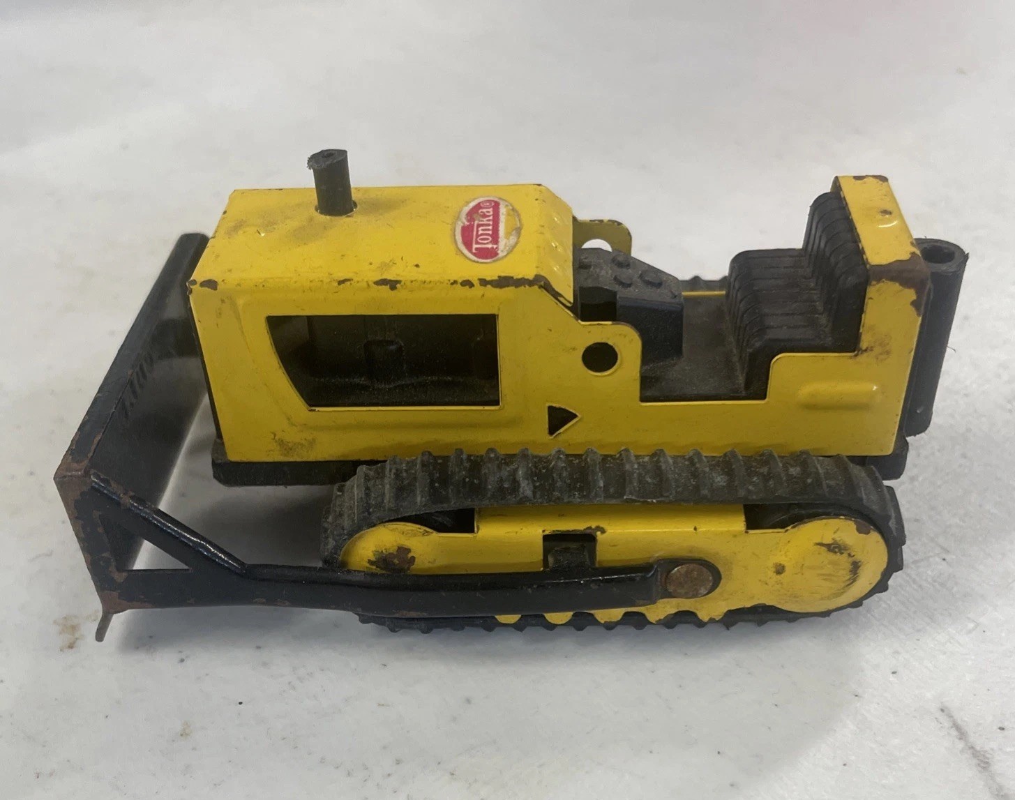 Vintage Tonka Mini Bulldozer Pressed Steel Metal Toy Yellow Construction Vehicle