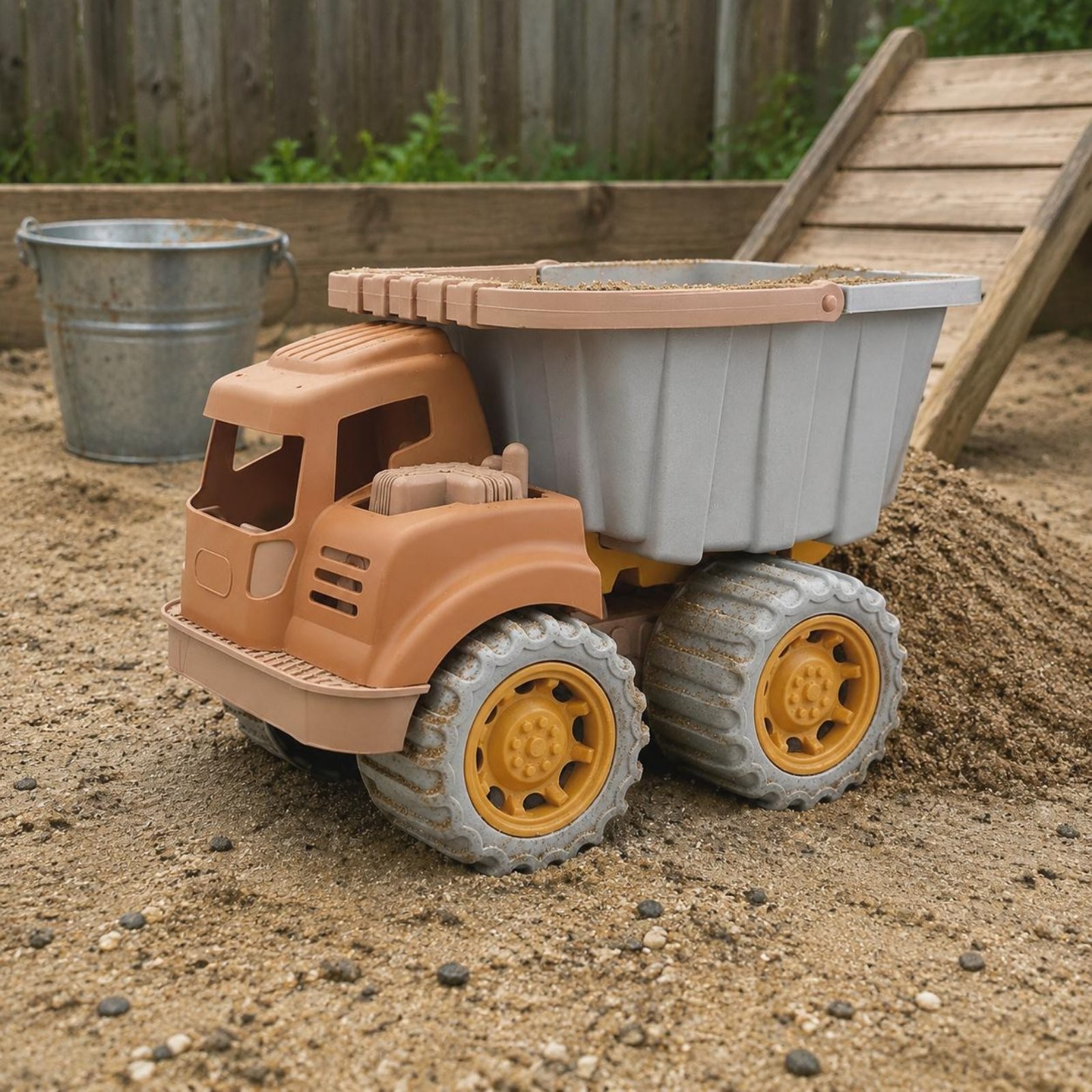 Wheat Straw Dump Truck Environmentally Conscious Play Vehicle Large Wheels