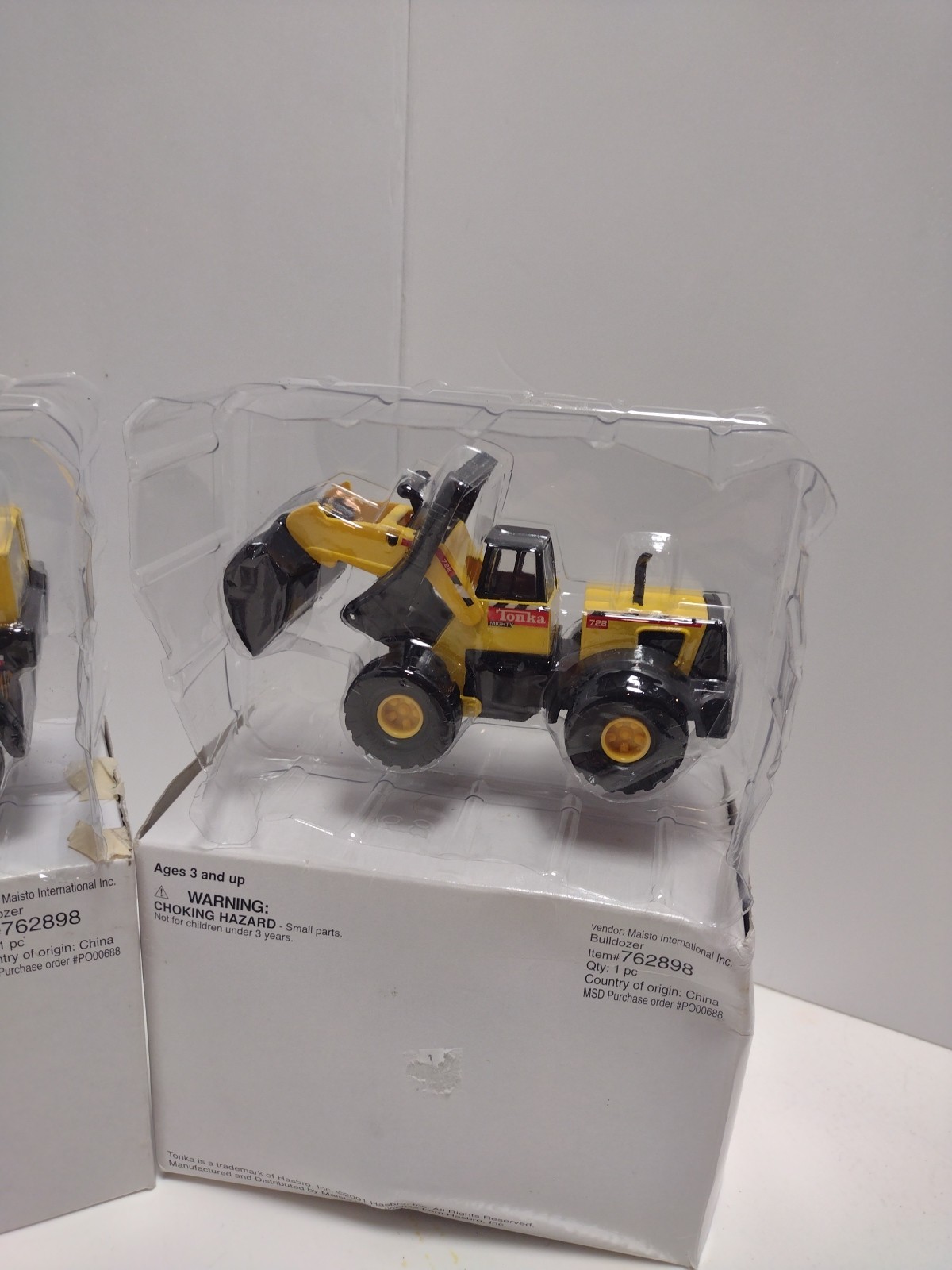 3 Tonka Trucks Backhoe Dump Truck Bull Dozer 2001 Maisto Hasbro Diecast Open Box