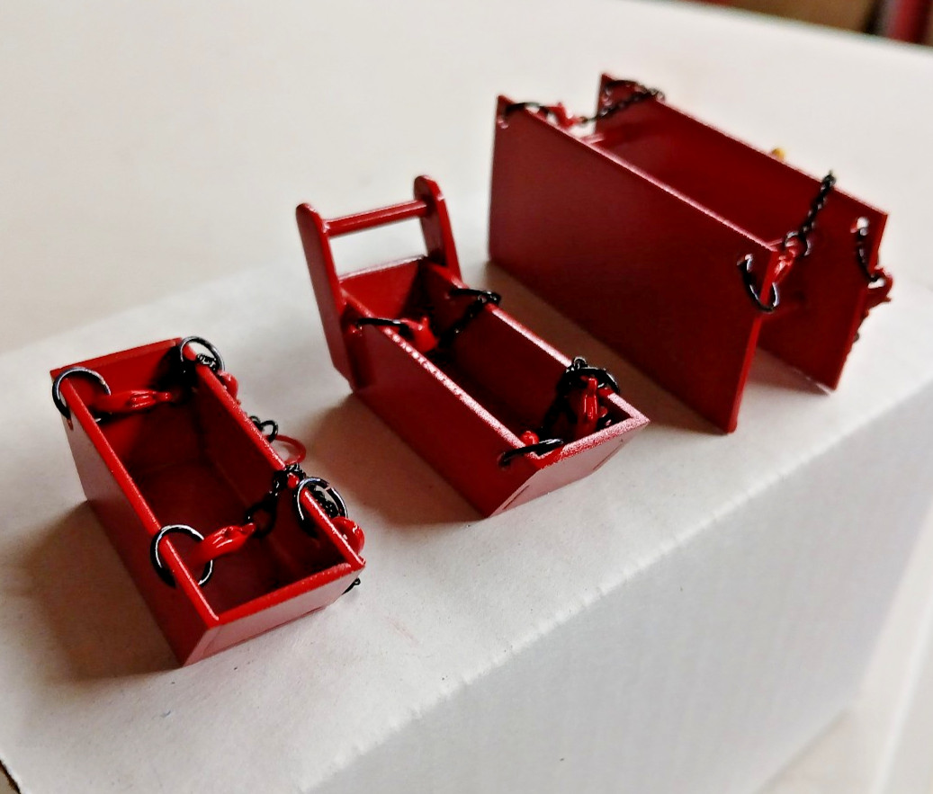 All Metal Trench, Bedding, Yard Box Set Lift Slings Authentic Manitowoc Red 1/87