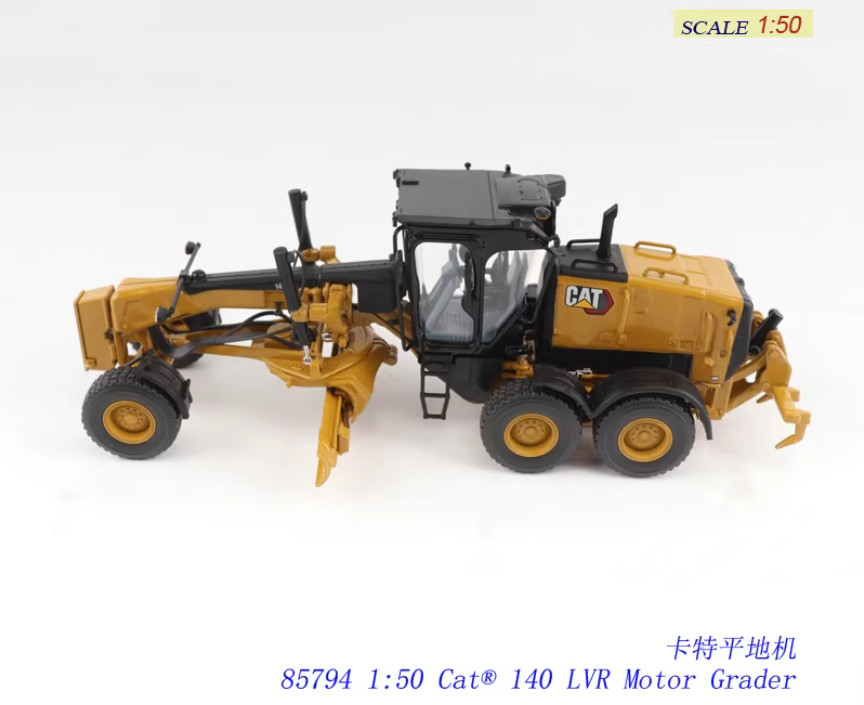 1:50 DM CAT 140 LVR Motor Grader Construction Equipment Machinery Diecast Model
