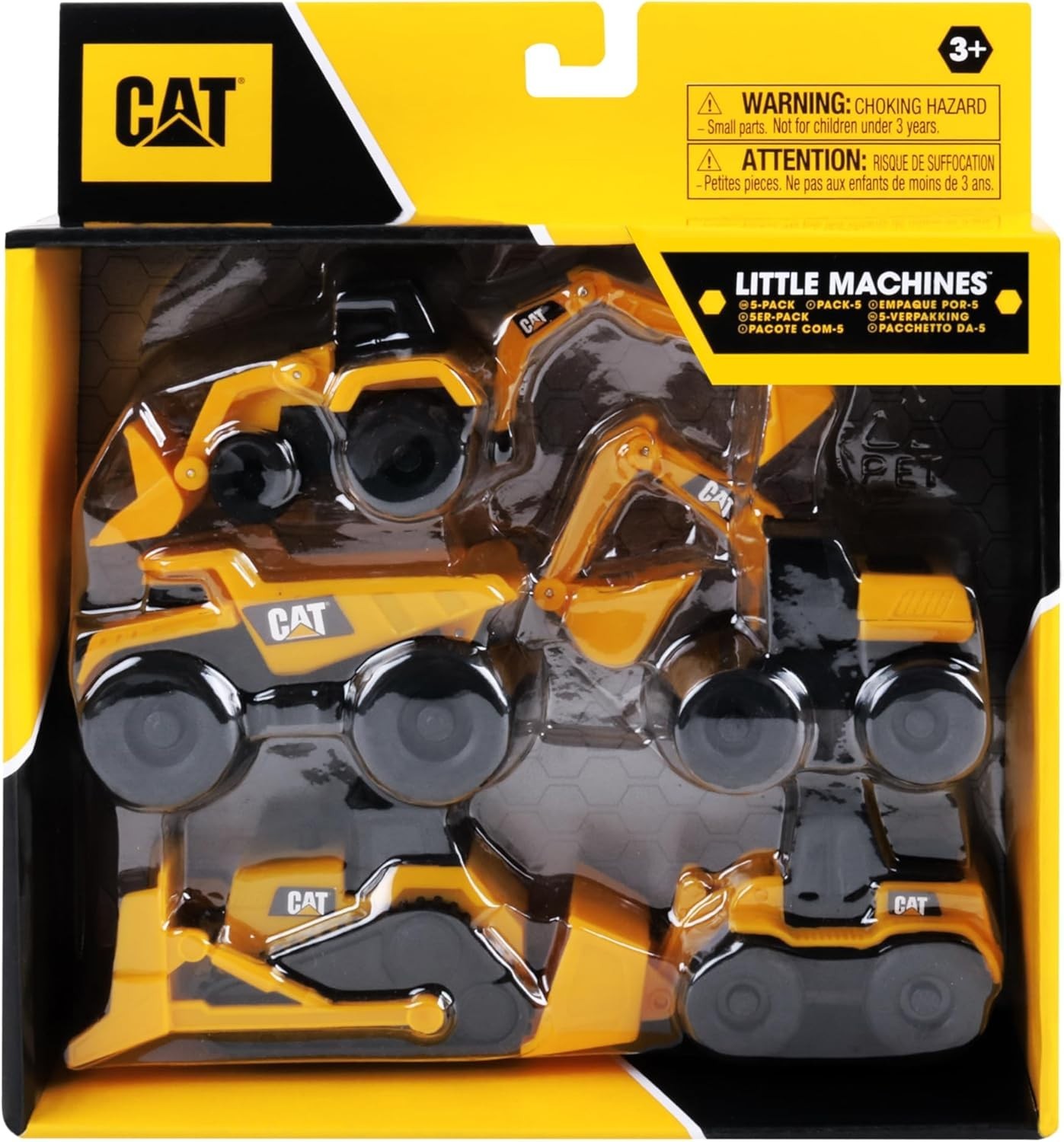 CAT Construction Little Machines 5 Pack Mini Toy Vehicles Cake Toppers Kids