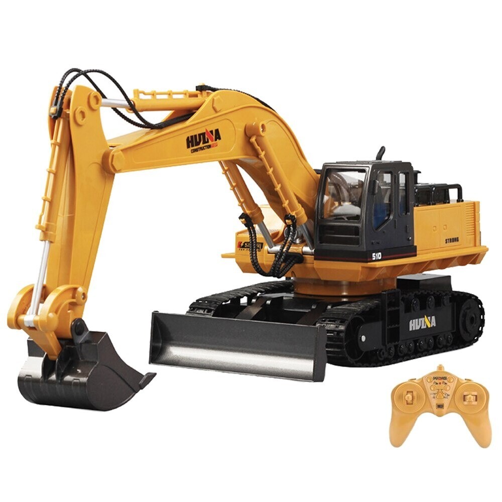 HUINA 1/16 RC Truck Alloy Radio Control Excavator with Bulldozer Gift Kids New