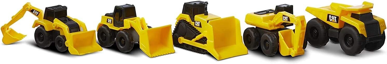 5 Caterpillar Equipment Construction Playset Excavator Bulldozer Backhoe Dump Tr