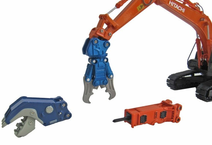 Hitachi 1/50 Scale Miniature Attachment for ZH200/ZX200-5 series Set of 4
