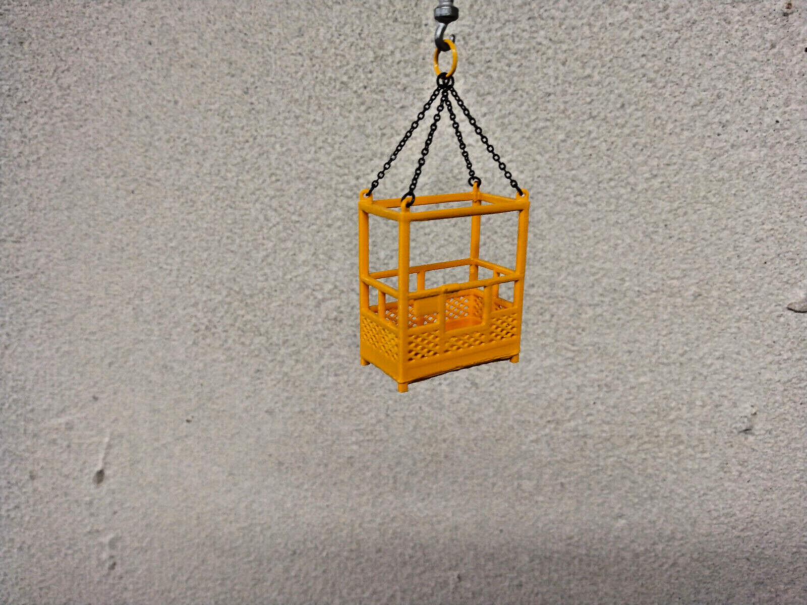 3D Printed 2 Man-Lift Crane Cage. Authentic Liebherr Yellow. 1/50th, 1/48th.