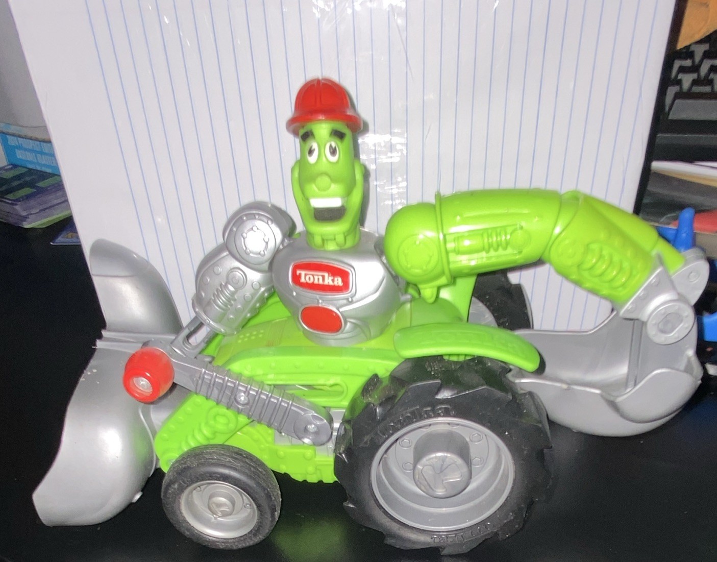 Tonka Chuck & Friends Green Construction Vehicle w/ Scoop & Driver works great