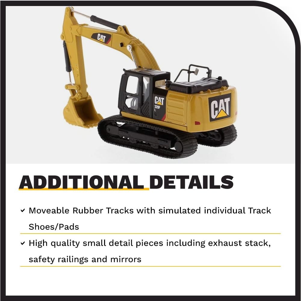 1:64 Scale Hydraulic Excavator Model – Diecast Caterpillar 320F L, Collectible C