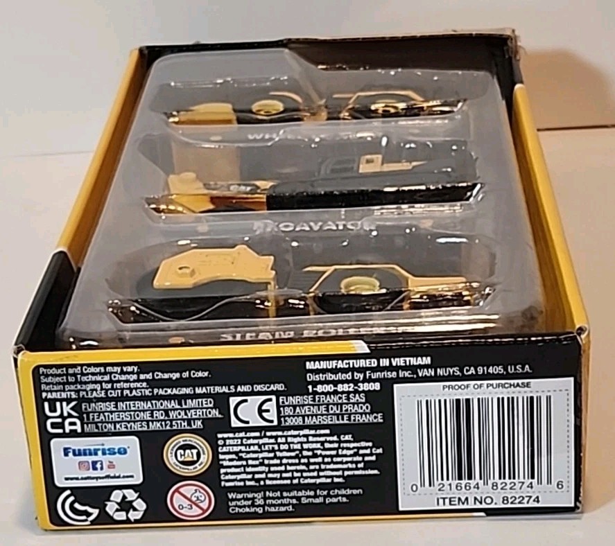 CAT Includes Wheel Loader Excavator and Steam Roller Construction Vehicle Toy